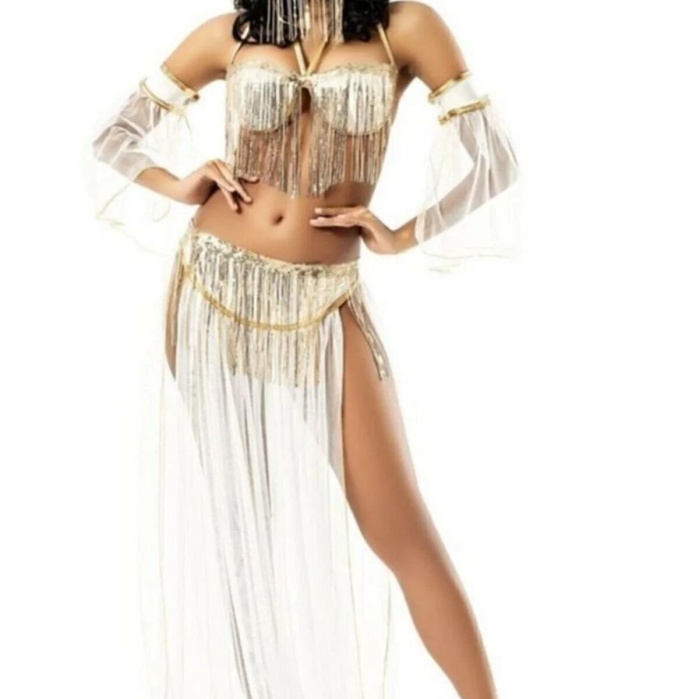 Ekru Püskül Detaylı Tül Dans Kostümü, Sahne & Parti Kıyafeti