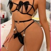 Siyah Göğüs Fiyonklu Balenli Seksi Jartiyer Takım