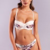 Golshan Gitana  Half Push Up Bra,Çiçekli Ekru Straplez Konforlu ve Şık Sütyen