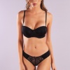 Golshan Gala Mini Slip, Kadın Dantelli Siyah Külot