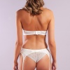 Golshan Gala Lace Garter Belt, Kadın Dantelli Ekru Jartiyer