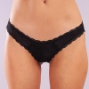 Golshan Glorin Mini Slip, Kadın Dantel Kenarlı Micro Sİyah Külot