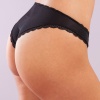 Golshan Glorin Mini Slip, Kadın Dantel Kenarlı Micro Sİyah Külot
