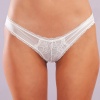 Golshan Glorin Mini Slip, Kadın Dantel Kenarlı Micro Ekru Külot