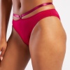 Golshan Gorbus Mini Slip, Kadın Micro Bel Şeritli Şarap Renkli Külot