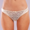 Golshan Giselle Mini Slip, Kadın Güpürlü Saten Ekru Külot