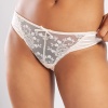 Golshan Giselle Mini Slip, Kadın Güpürlü Saten Ekru Külot