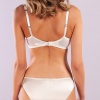Golshan Giselle Mini Slip, Kadın Güpürlü Saten Ekru Külot