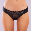 Golshan Giselle Mini Slip, Kadın Güpürlü Saten Siyah Külot