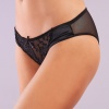 Golshan Giselle Mini Slip, Kadın Güpürlü Saten Siyah Külot