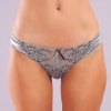 Golshan Giselle Mini Slip, Kadın Güpürlü Saten Gri Külot