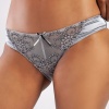 Golshan Giselle Mini Slip, Kadın Güpürlü Saten Gri Külot