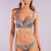 Golshan Giselle Mini Slip, Kadın Güpürlü Saten Gri Külot