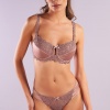 Golshan Giselle Mini Slip, Kadın Güpürlü Saten Bakır Külot