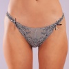Golshan Giselle Mini String, Kadın Güpürlü Saten Gri String Külot