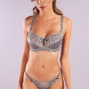 Golshan Giselle Mini String, Kadın Güpürlü Saten Gri String Külot
