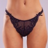 Golshan Giselle Mini String, Kadın Güpürlü Saten Mor String Külot