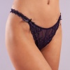 Golshan Giselle Mini String, Kadın Güpürlü Saten Mor String Külot