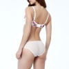Golshan Gardenia Mini Slip, Kadın Dantelli Çiçek Baskılı Ekru Normal Bel Külot