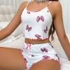 Kadın Fiyonklu Beyaz Şortlu Pijama Takımı