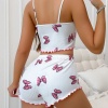 Kadın Fiyonklu Beyaz Şortlu Pijama Takımı