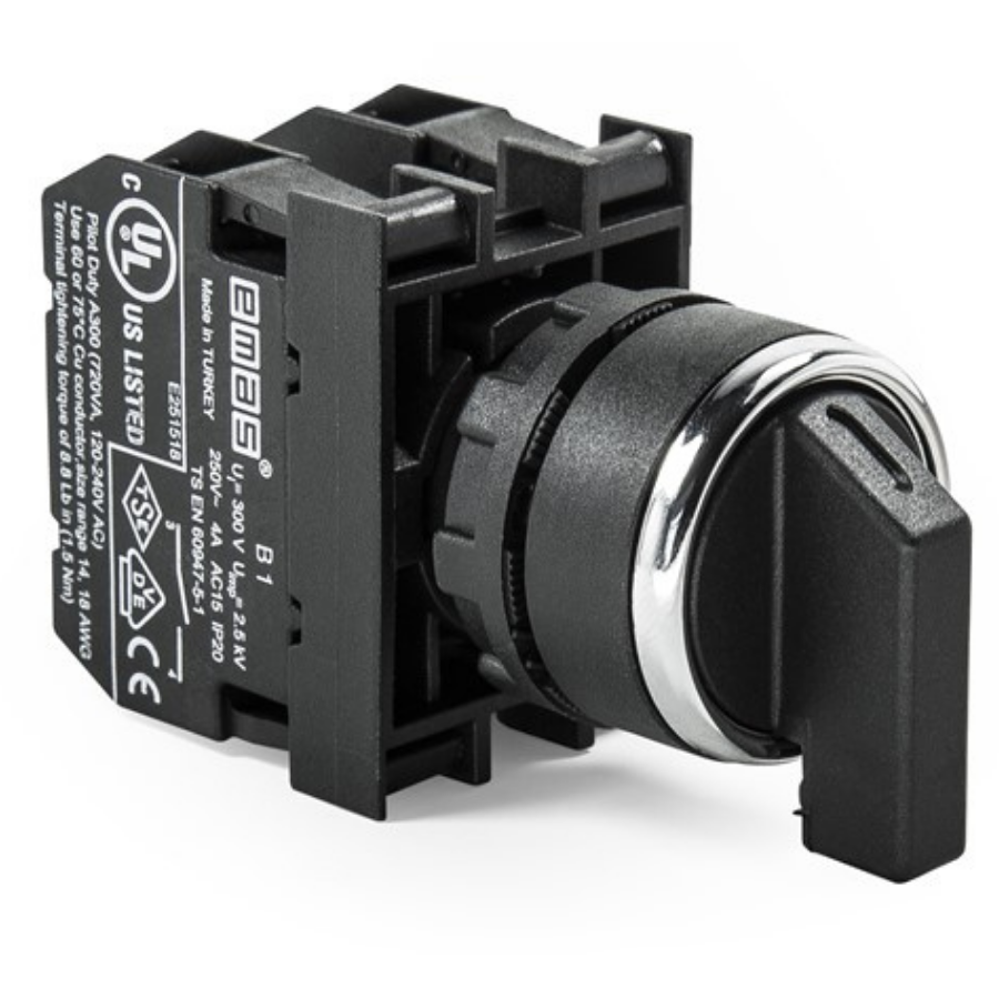 B101S30 Emas 2 NO 1-0-2 60° Seçici Kalıcı Mandal Buton