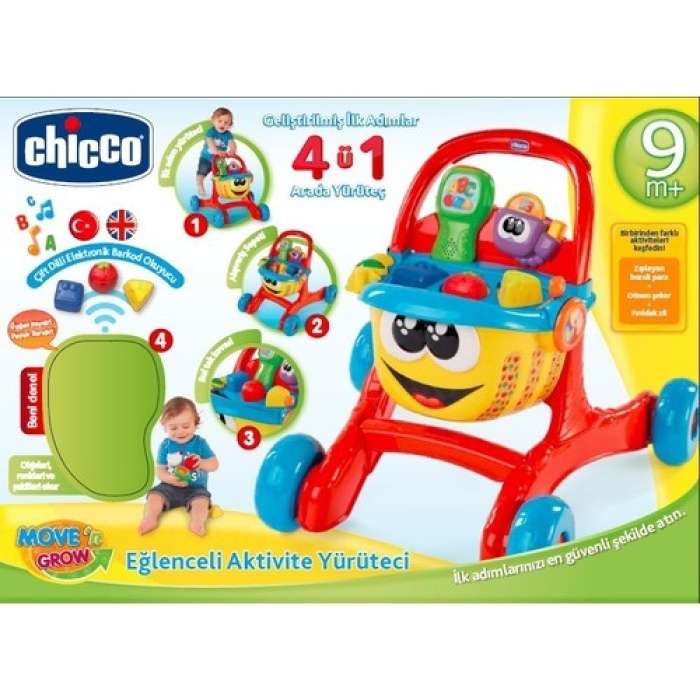 Chicco Mutlu Alışveriş İlk Adımlar Yürüteci - 4ü bir arada İngilizce + Türkçe Aktiviteli