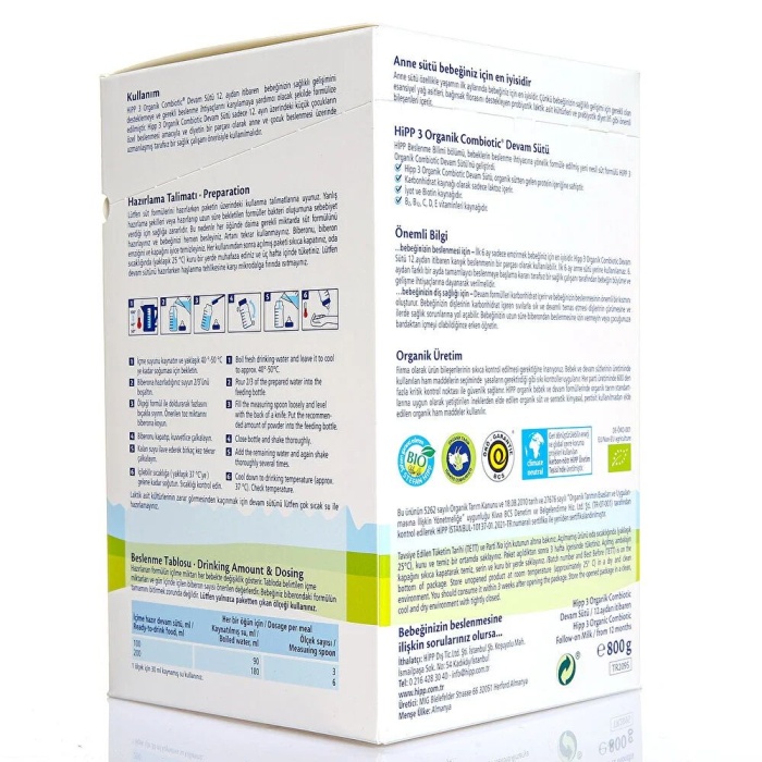 Hipp 3 Organik Combiotic Çocuk Devam Sütü 800 gr 1+ Yaş