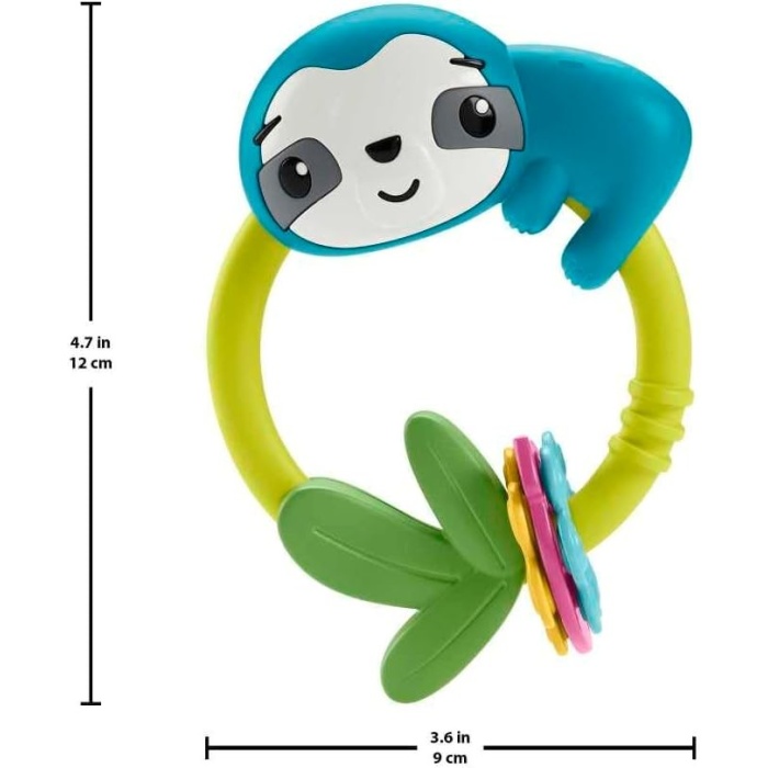 Fisher Price Eğlenceli Dostlar Çıngıraklı Dişlik - Makaralı Tembel Hayvan HJW11-HKD70