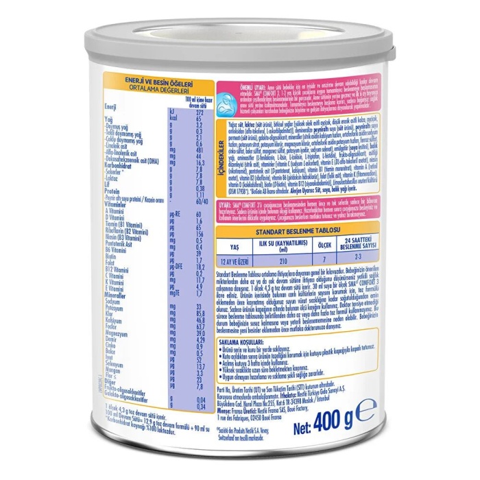 Sma Comfort 3 Devam Sütü 400 gr 1-3 Yaş