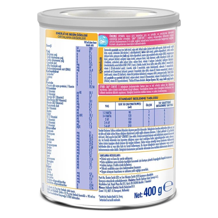 Sma Comfort 1 Bebek Sütü 400 gr 0-6 Ay