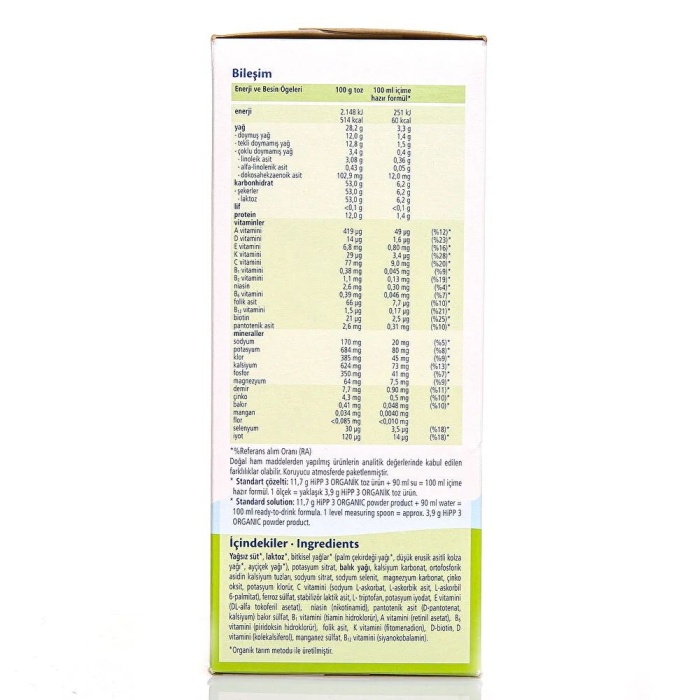 Hipp 3 Organik Çocuk Devam Sütü 600 gr 1+ Yaş