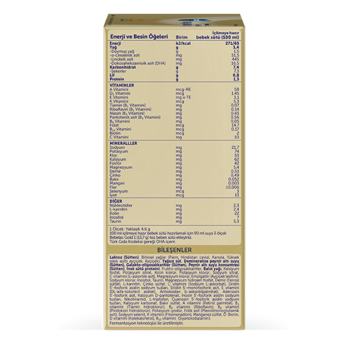 Bebelac Gold 1 Devam Sütü 800 gr 0-6 Ay