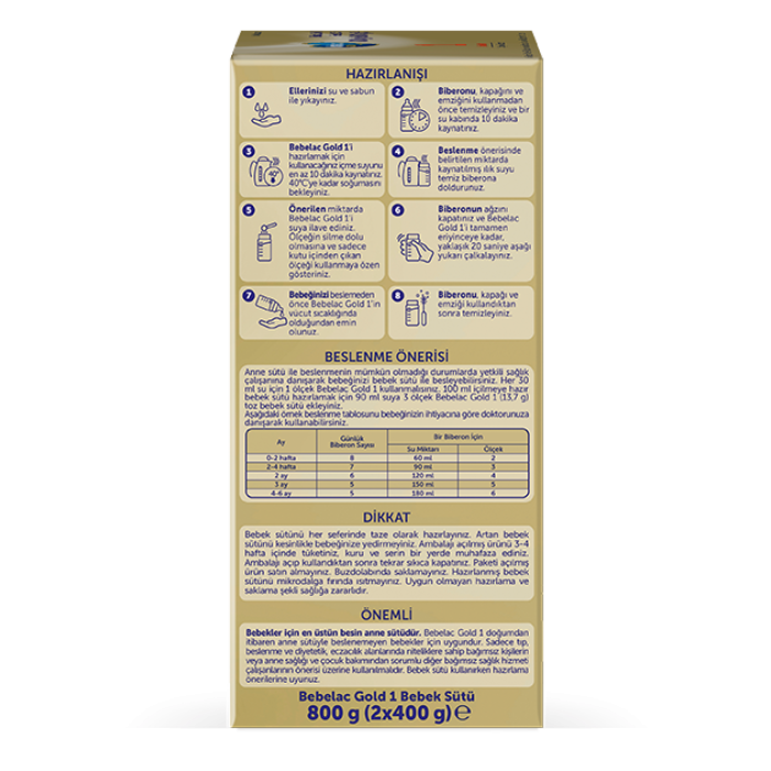 Bebelac Gold 1 Devam Sütü 800 gr 0-6 Ay