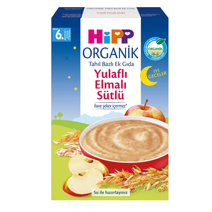 Hipp Organik İyi Geceler Yulaflı Elmalı Kaşık Maması 250 gr
