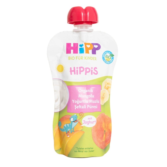 Hipp Organik Mangolu Yoğurtlu Muzlu Şeftali Püresi 100 gr