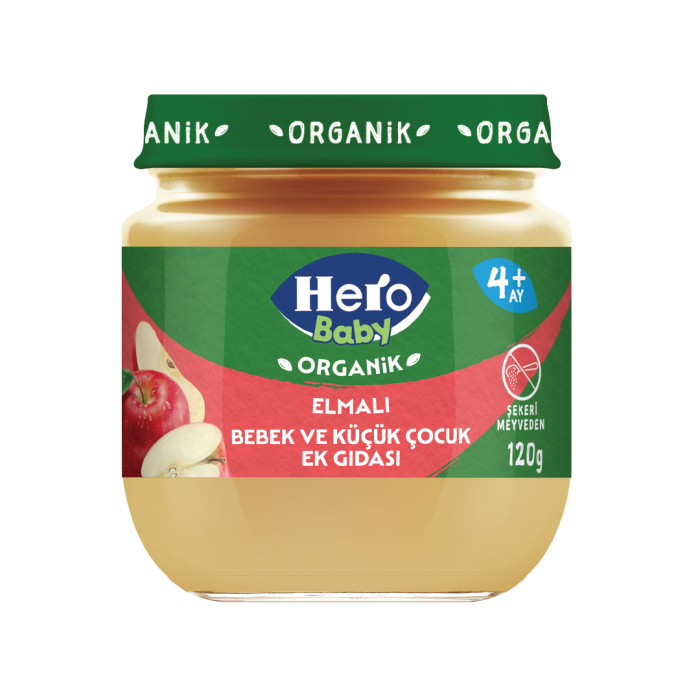Hero Baby Organik Elmalı Kavanoz Mama 120 gr