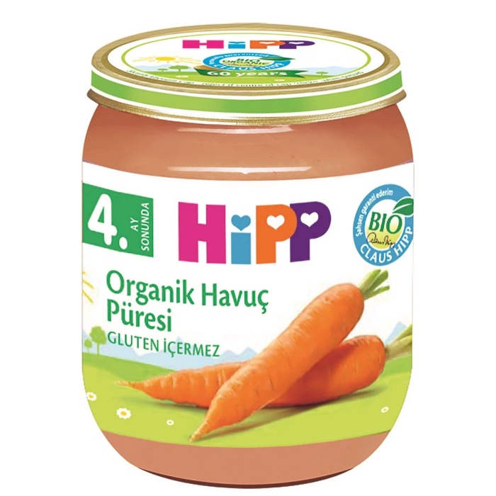 Hipp Organik Havuç Püresi Kavanoz Mama 125 gr