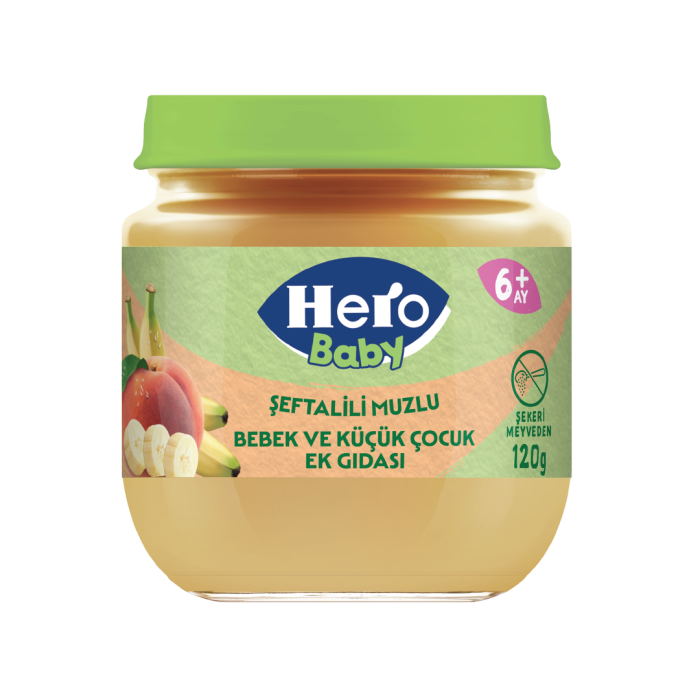 Hero Baby Şeftalili Muzlu Kavanoz Mama 120 gr