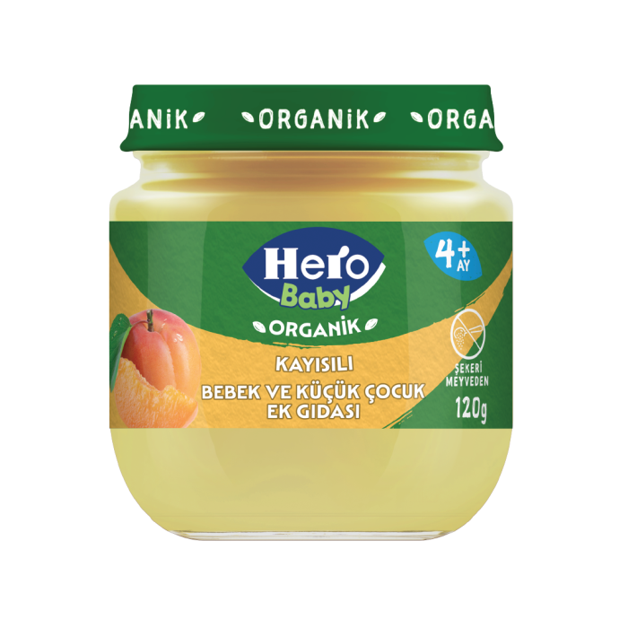 Hero Baby Organik Kayısılı Kavanoz Mama 120 gr