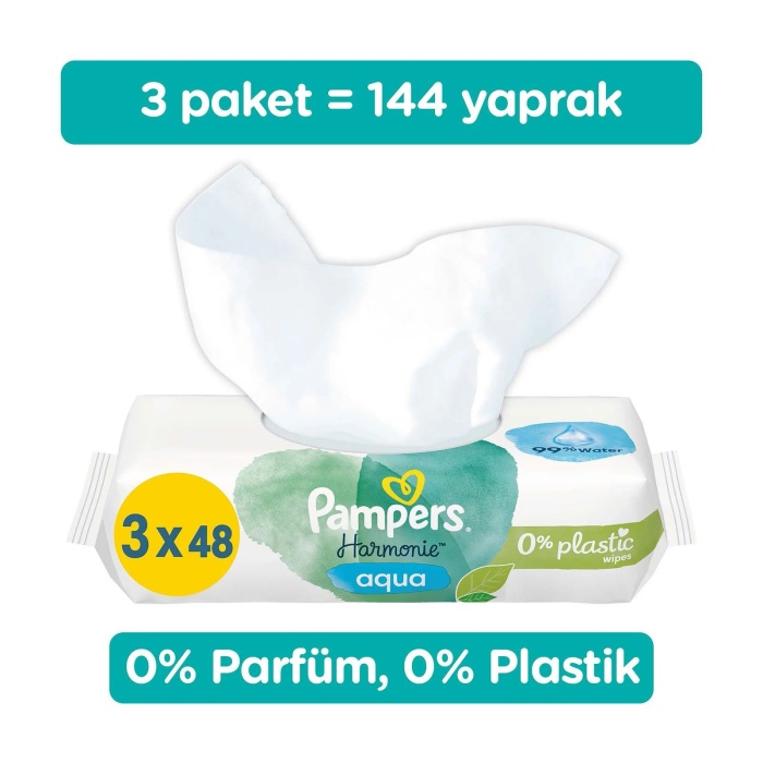 Prima Aqua Pure Islak Mendil 3x48 Adet