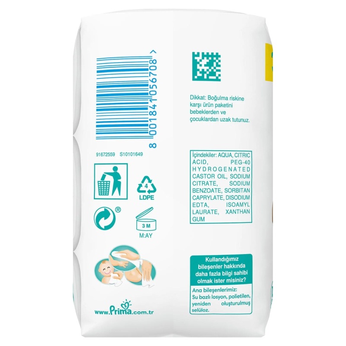 Prima Hassas Bebek Islak Mendil 3x52 Adet
