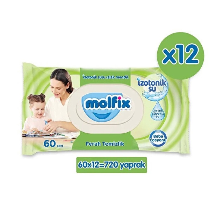 Molfix İzotonik Sulu Bebek Islak Mendil 12x60 Adet