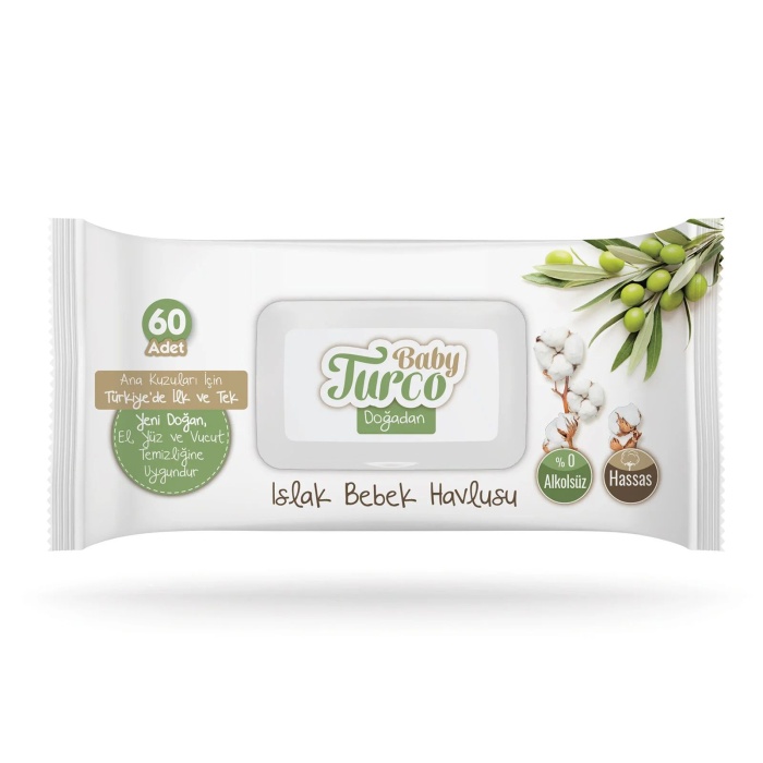 Baby Turco Doğadan Yenidoğan Bebek Islak Mendil 3x60 Adet