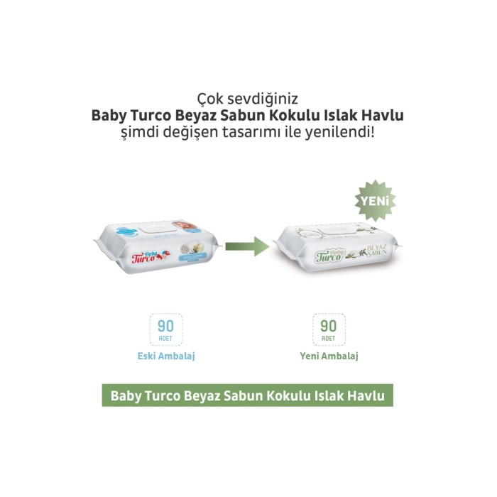 Baby Turco Beyaz Sabun Kokulu Islak Havlu 12x90 Adet