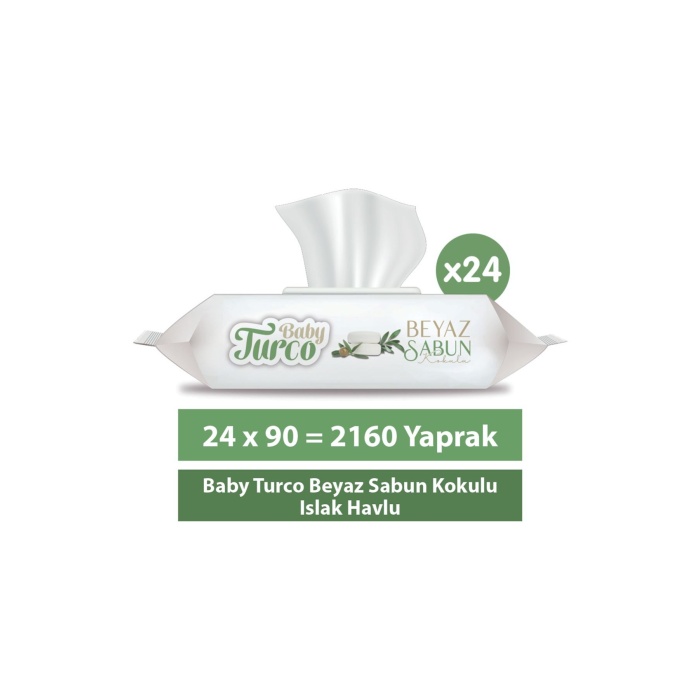 Baby Turco Beyaz Sabun Kokulu Islak Havlu 24x90 Adet