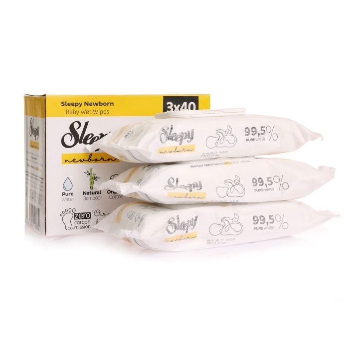 Sleepy Natural Ultra Hassas Yenidoğan Bebek Islak Mendil 3x40 Adet