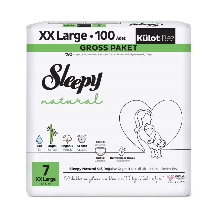 Sleepy Natural Gross Paket Külot Bez 7 Numara XXlarge 100 Adet