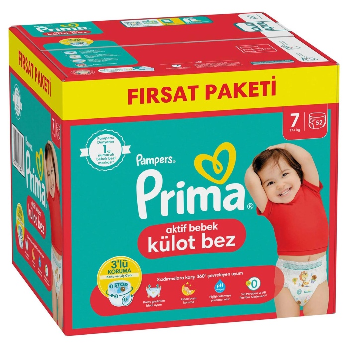 Prima Külot Bebek Bezi Fırsat Paketi 7 Numara 52 Adet