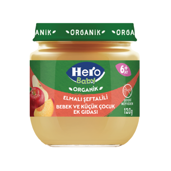 Hero Baby Organik Elmalı Şeftalili Kavanoz Mama 120 gr